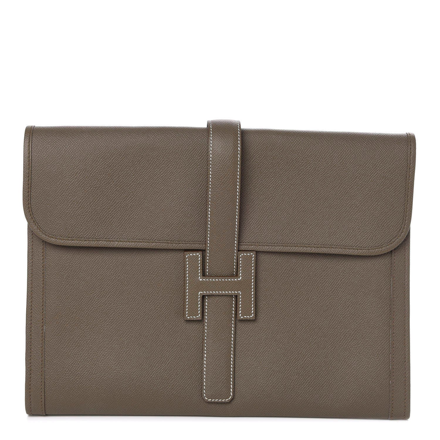 Hermes Epsom Jige 34 GM Clutch Etoupe 1 of 8