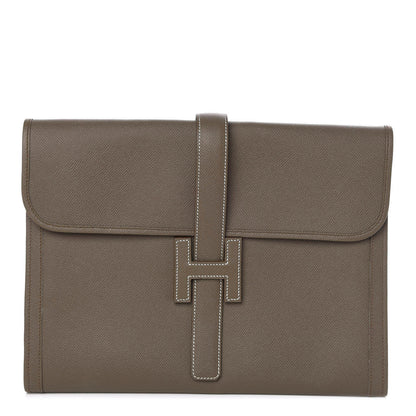 Hermes Epsom Jige 34 GM Clutch Etoupe 1 of 8
