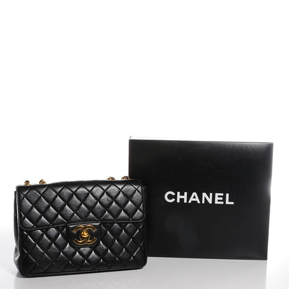 Chanel Lambskin Quilted Jumbo Flap Black 10 of 10