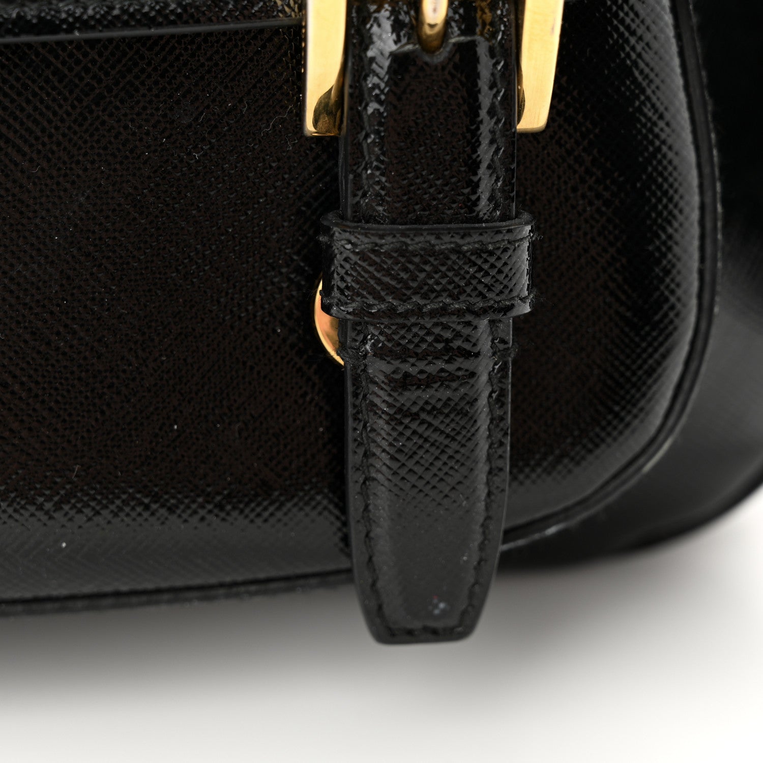 Prada Saffiano Vernice Messenger Bag Black 16 of 17