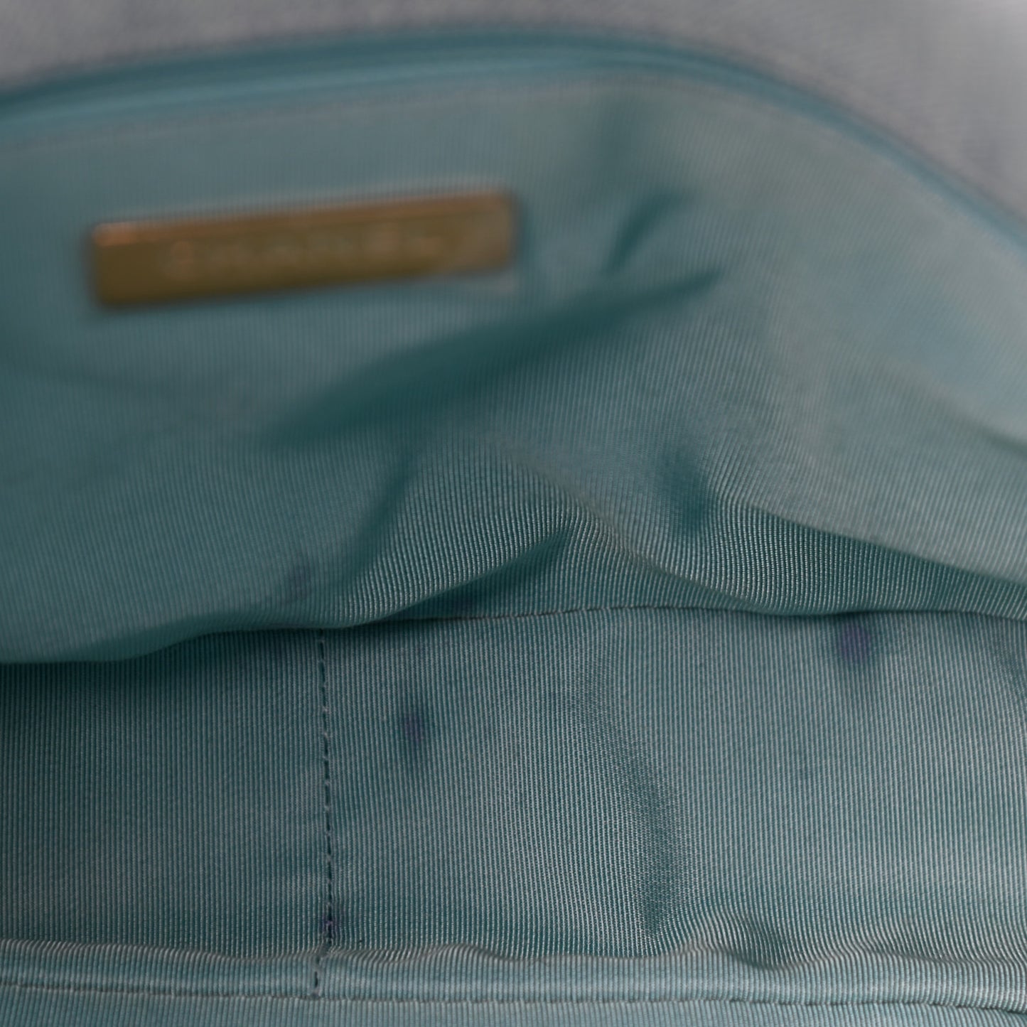 Denim Quilted Large Chanel 19 Flap Neon Blue