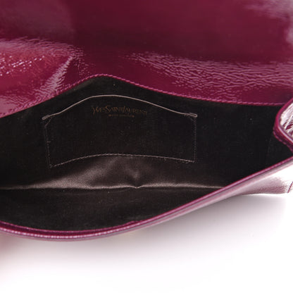 Saint Laurent Textured Patent Calfskin Small Belle De Jour Clutch Purple 4 of 7