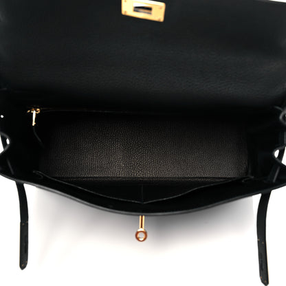 Hermes Togo Matte Alligator Kelly Retourne Touch 32 Black 5 of 11