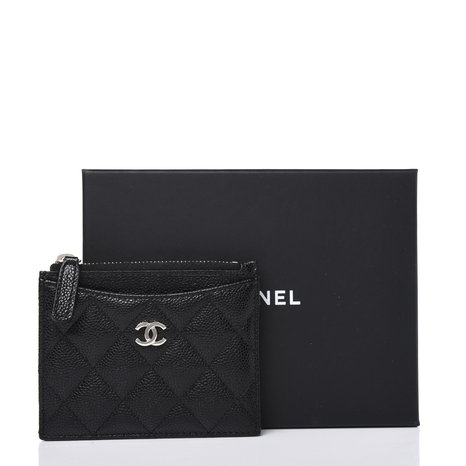 Chanel Caviar Quilted CC Zip Card Holder Black 13 of 13