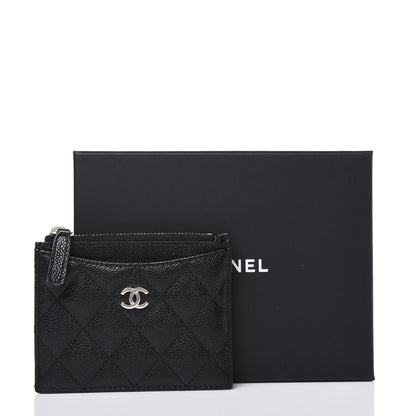 Chanel Caviar Quilted CC Zip Card Holder Black 13 of 13