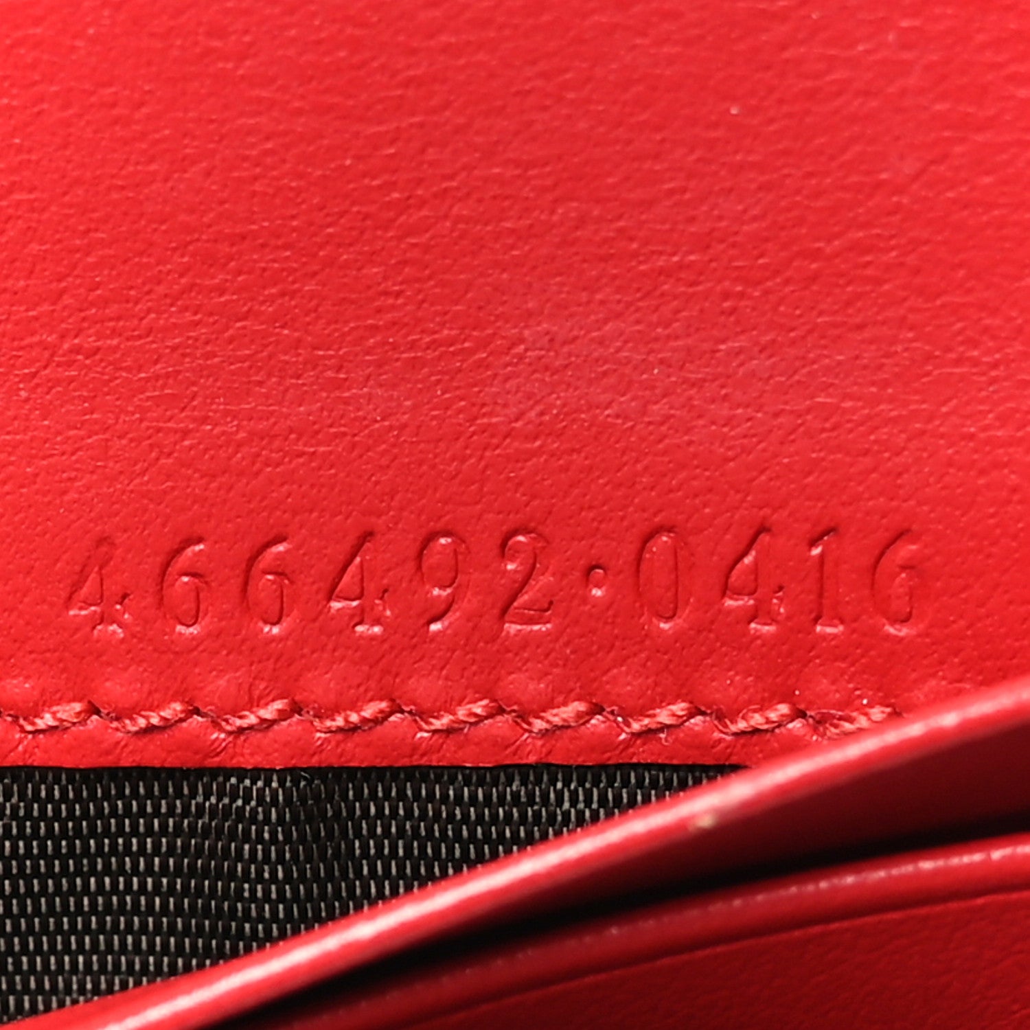 Gucci Calfskin Matelasse GG Marmont Card Case Wallet Hibiscus Red 8 of 12