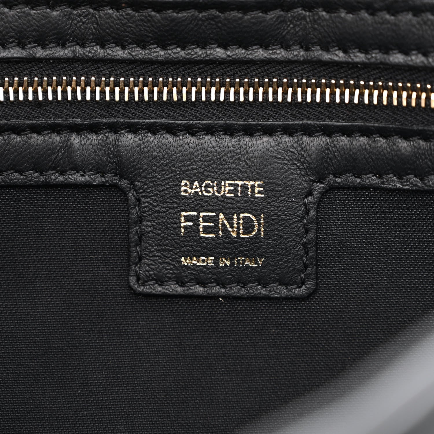 Fendi Nappa FF 1974 Embossed Baguette Black 6 of 10