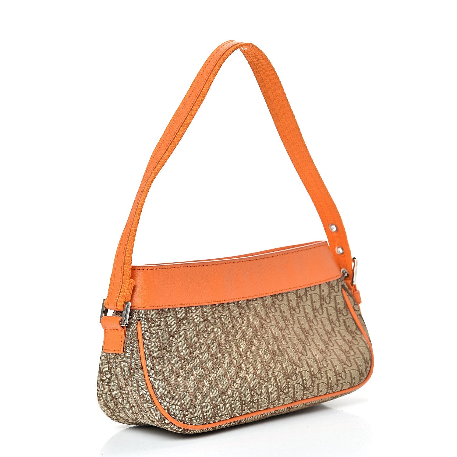 Christian Dior Monogram Shoulder Bag Orange Beige 2 of 11