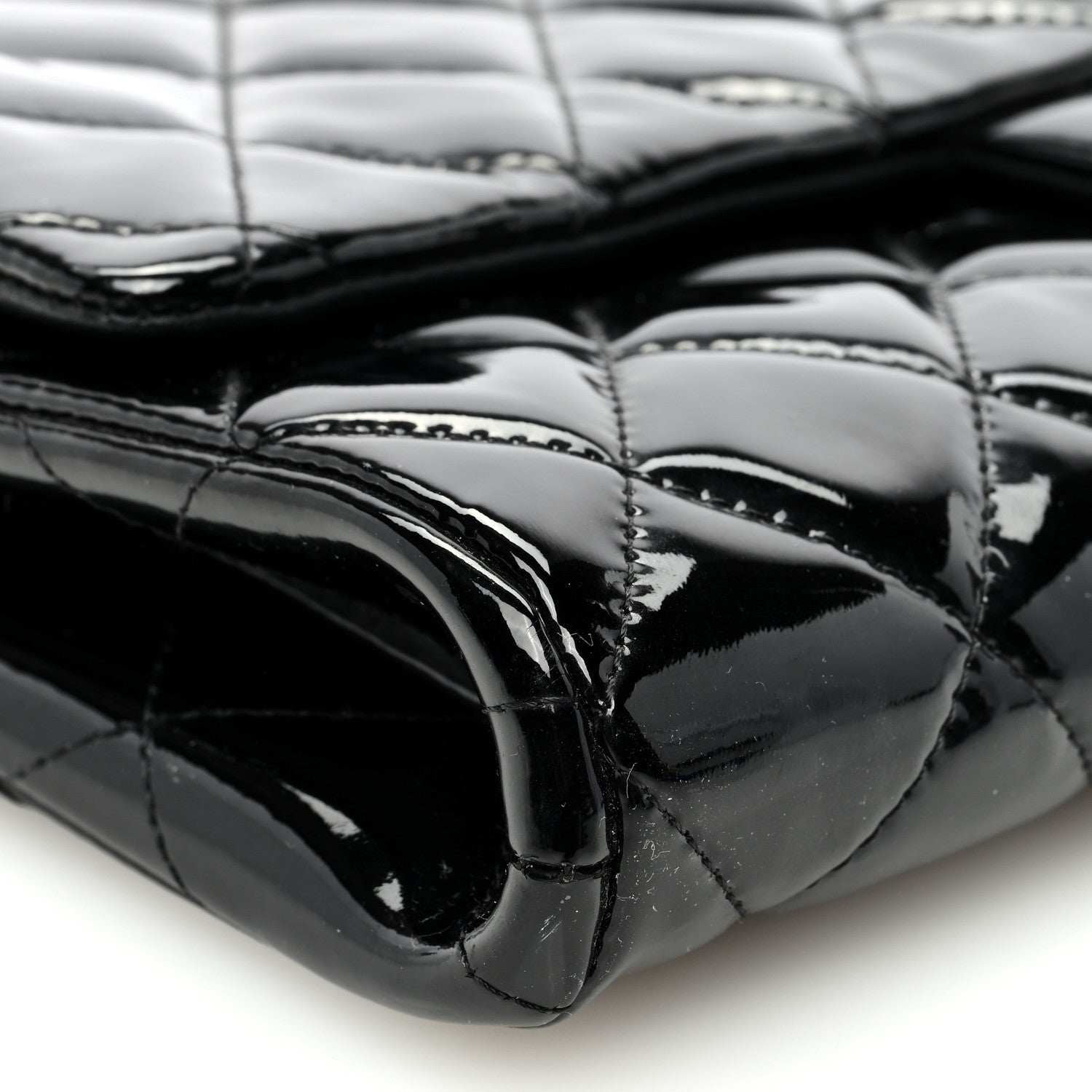 Chanel Patent Quilted Clutch with Chain Flap Black 9 of 10