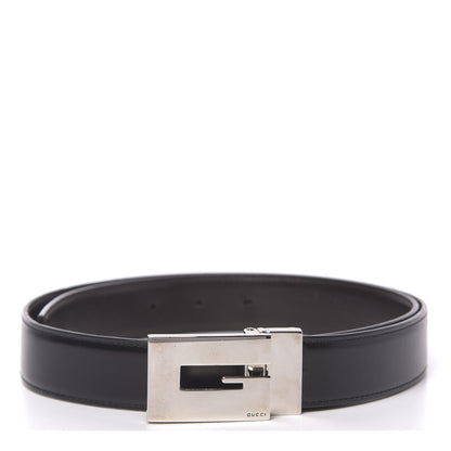 Gucci Calfskin Embossed Reversible Square G Buckle Belt 70 28 Black Brown 1 of 6