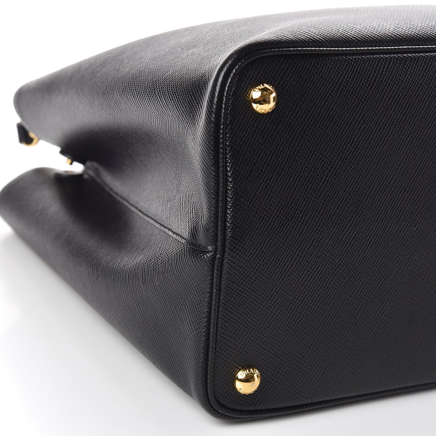 Saffiano Cuir Large Double Bag Black Fuoco