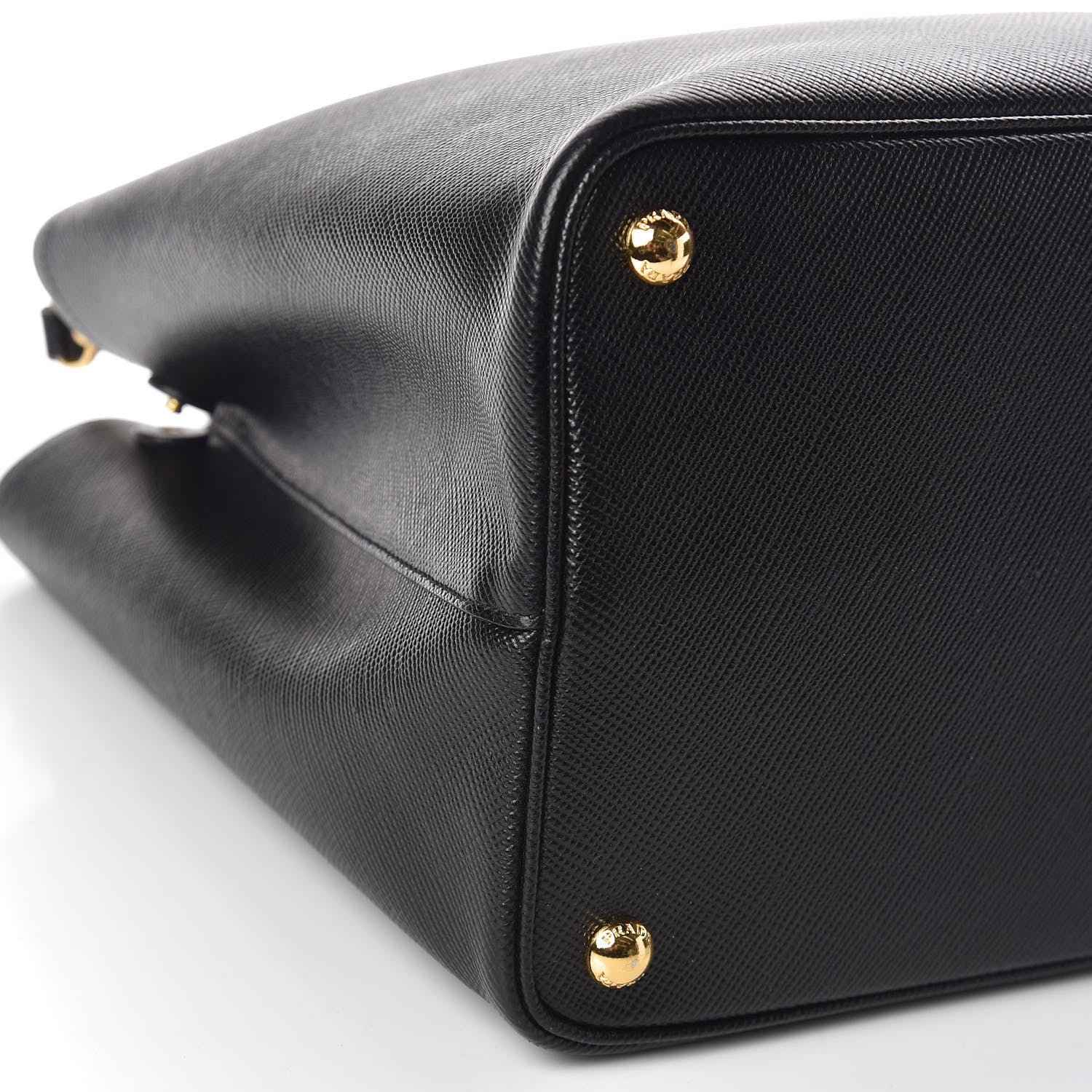 Prada Saffiano Cuir Large Double Bag Black Fuoco 9 of 12
