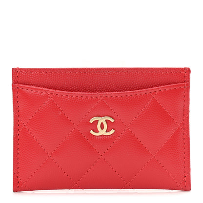 Chanel Caviar Quilted Card Holder Red 1 of 9