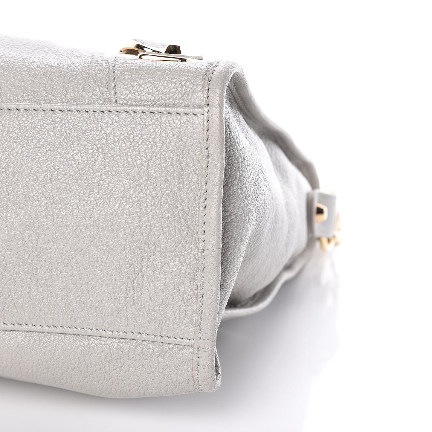 Chevre Gold Metallic Edge Hardware City Gris Glace