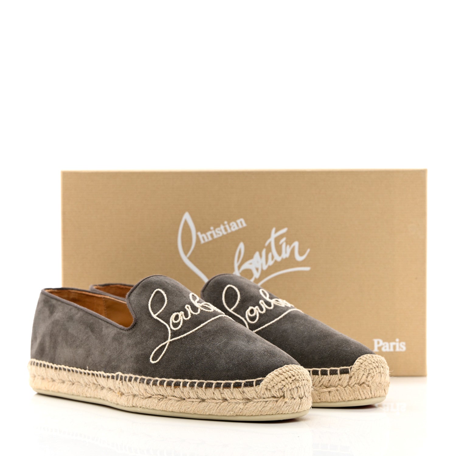 Christian Louboutin Suede Mens Nanou Flat Espadrilles 44 Brown 10 of 10