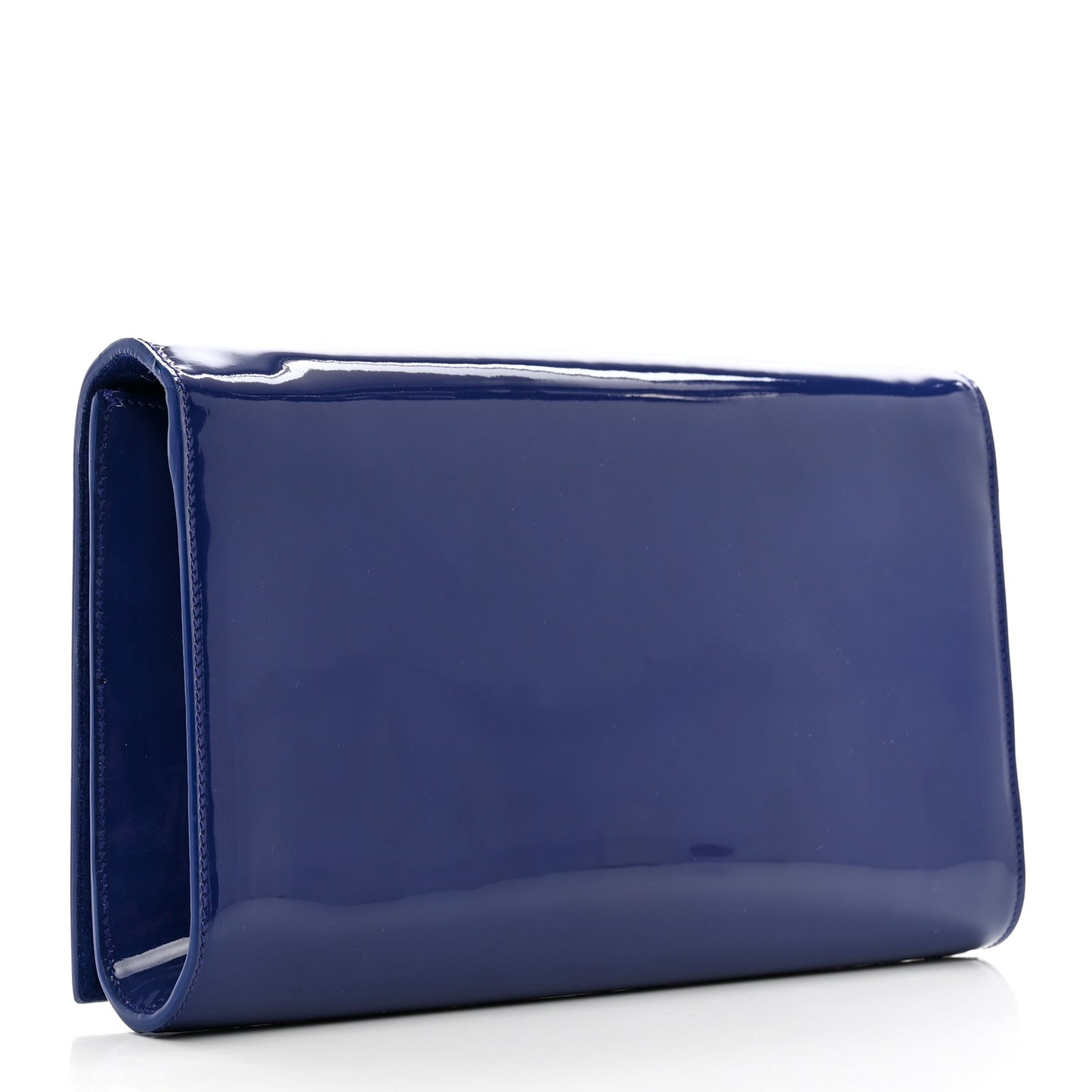 Patent Calfskin Monogram Large Belle De Jour Clutch Royal Blue