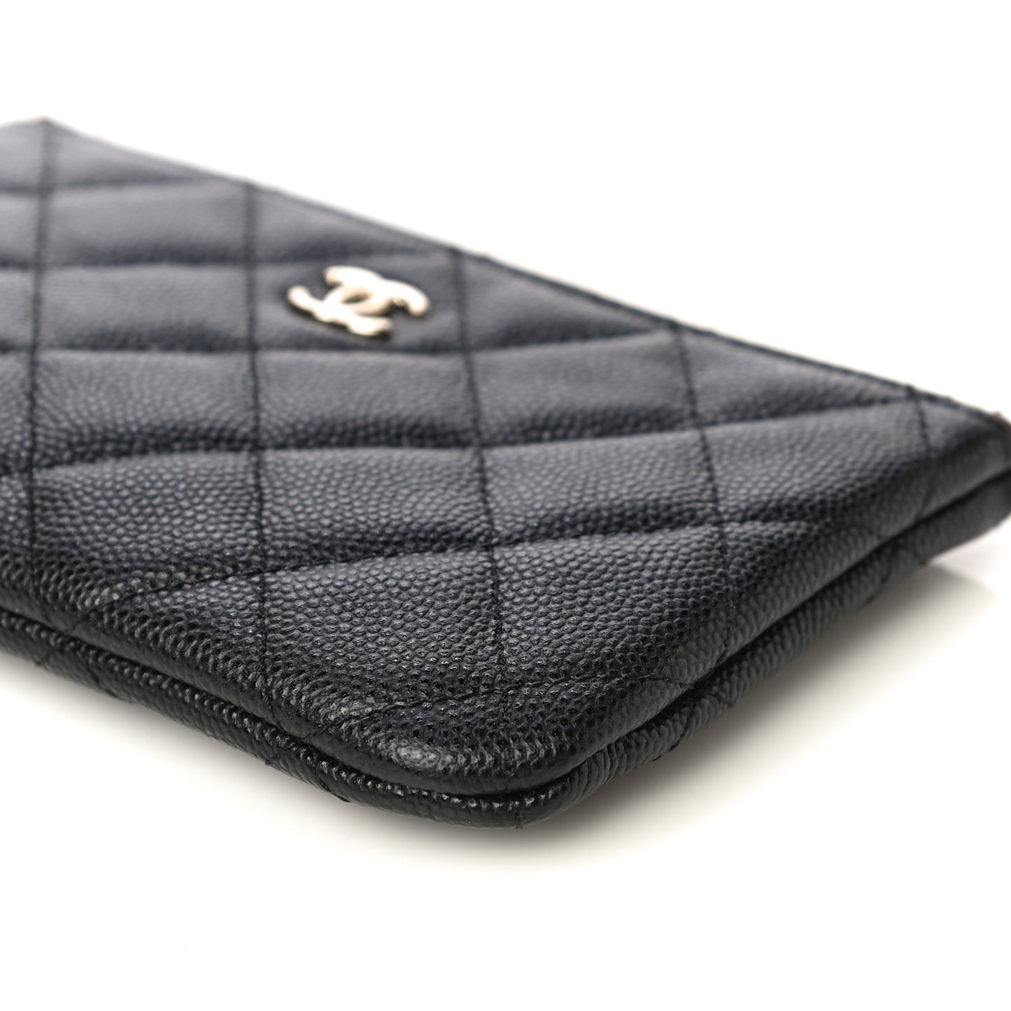 Caviar Quilted Small Cosmetic Case Black