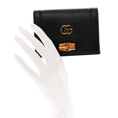 Gucci Wonka Grain Calfskin Diana Card Case Wallet Black 3 of 7