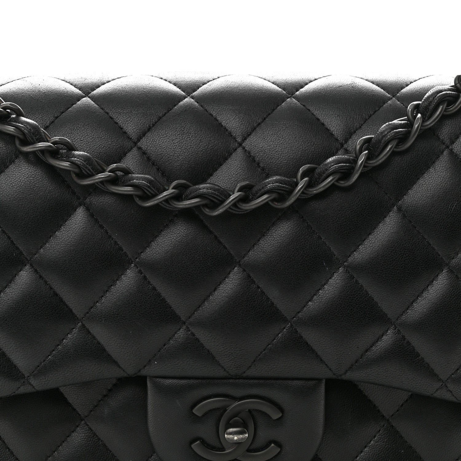 Chanel Lambskin Quilted Jumbo Double Flap So Black 8 of 15
