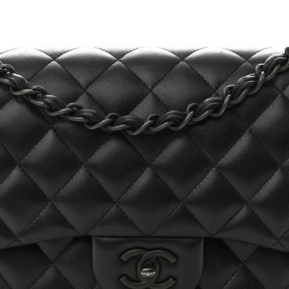Chanel Lambskin Quilted Jumbo Double Flap So Black 8 of 15