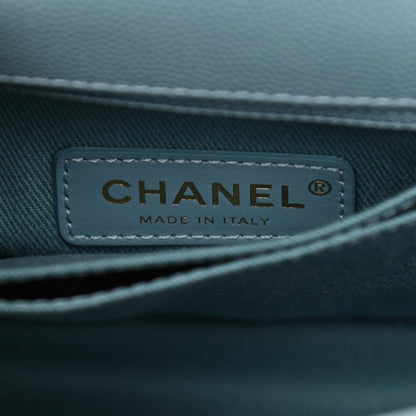 Chanel Caviar Chevron Quilted Mini Coco Handle Flap Sky Blue 5 of 9
