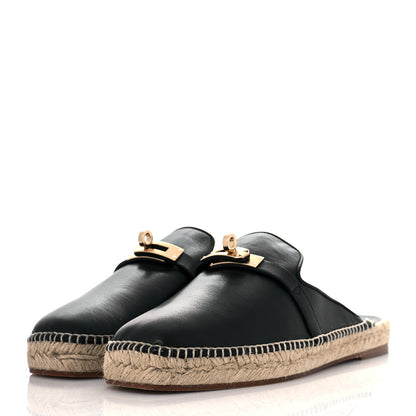 Hermes Goatskin Feria Espadrille 38 Black 3 of 9