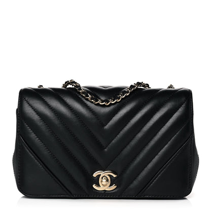 Chanel Calfskin Chevron Quilted Medium Statement Flap Black 1 of 16