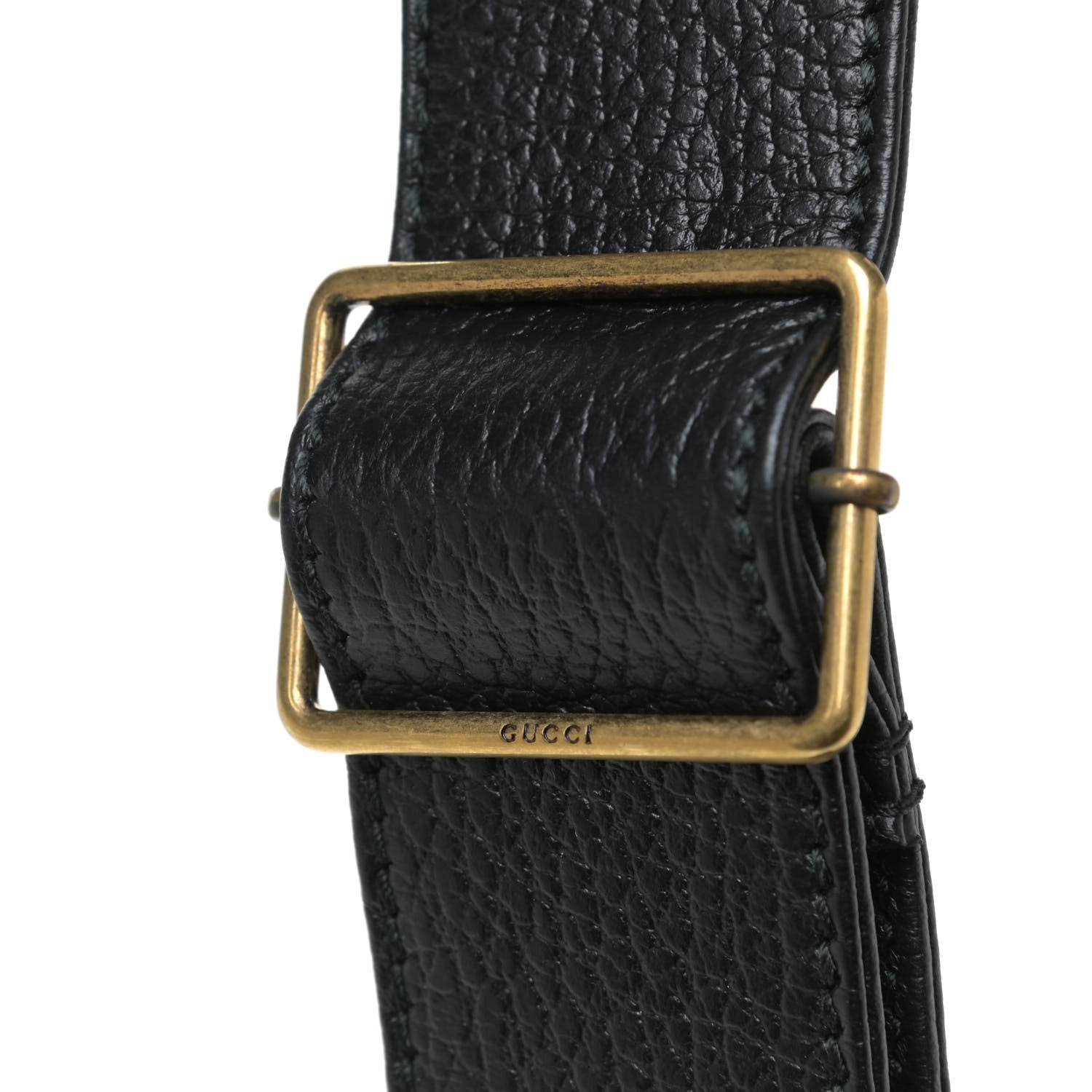 Gucci Pebbled Calfskin Logo Messenger Bag Black 11 of 11
