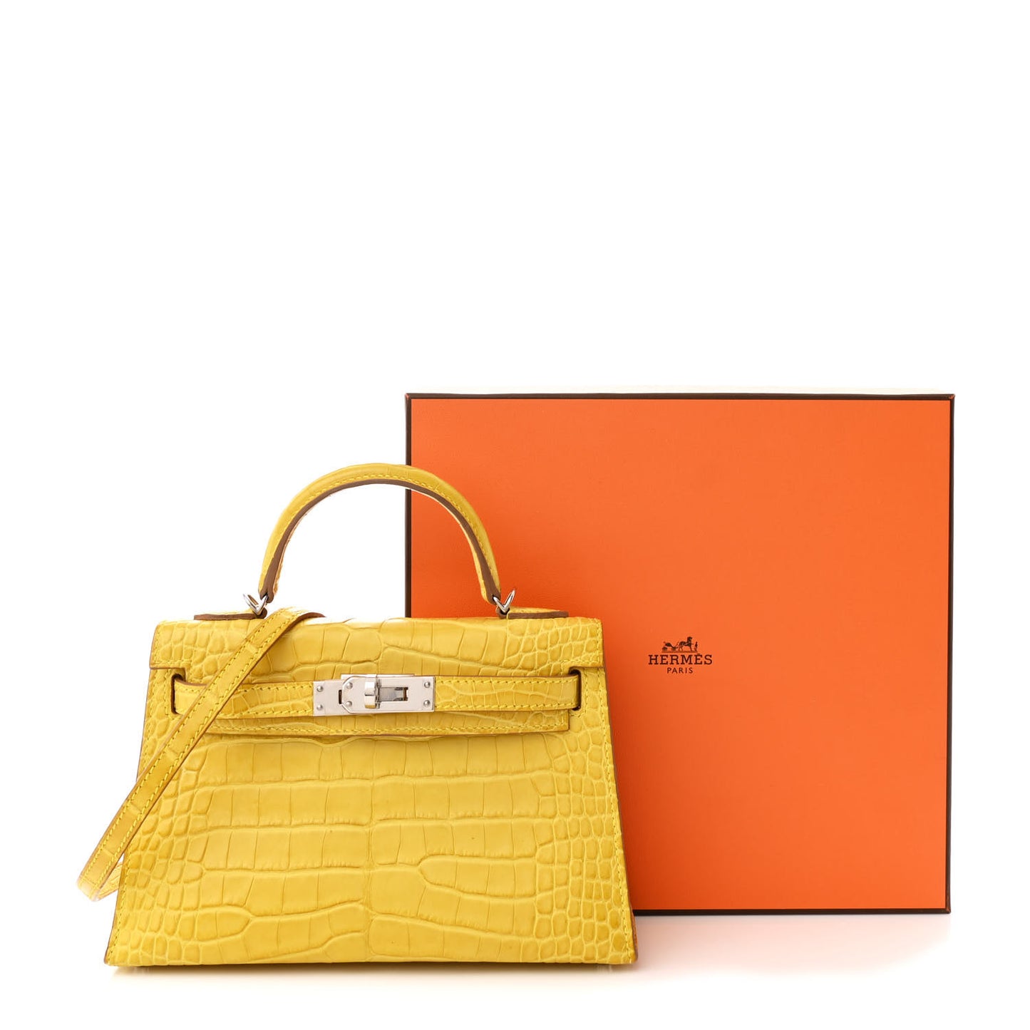 Matte Alligator Mini Kelly Sellier 20 Mimosa