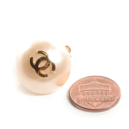 Chanel Pearl CC Clip On Earrings Gold 2 of 5