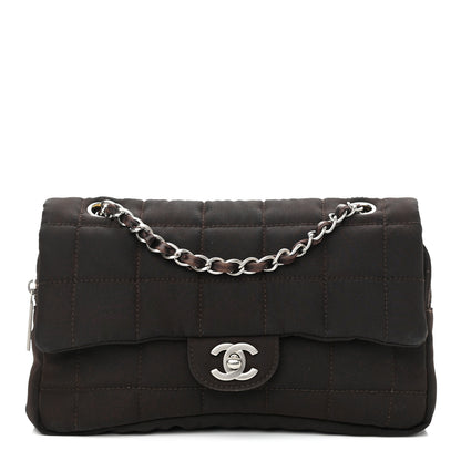 Chanel Nylon Square Quilted Flap Dark Brown 1 of 11