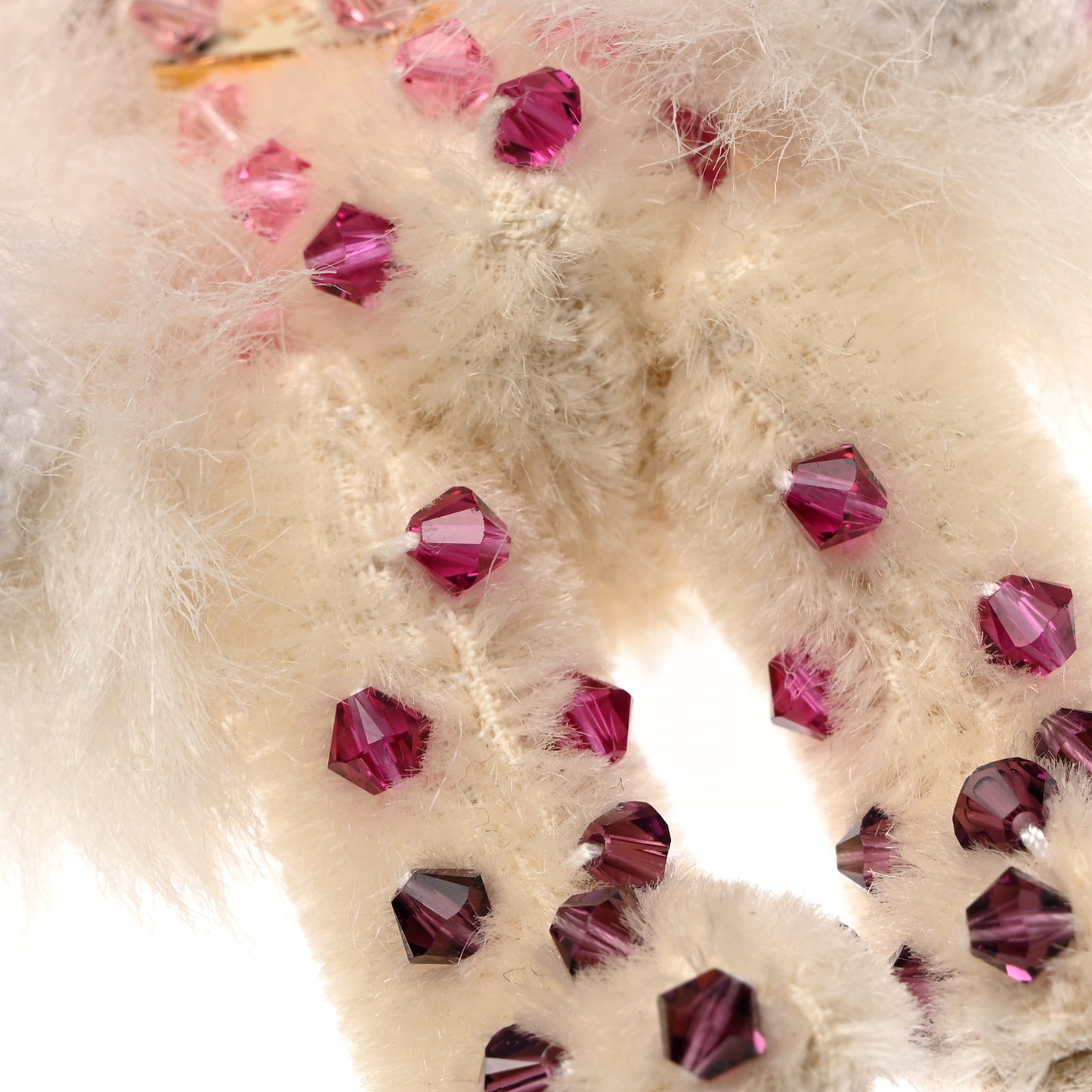 Crystal Teddy Bear Keychain White Multicolor