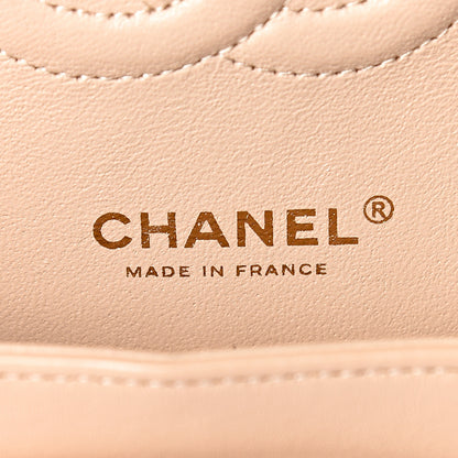 Chanel Lambskin Quilted Medium Double Flap Beige 8 of 11