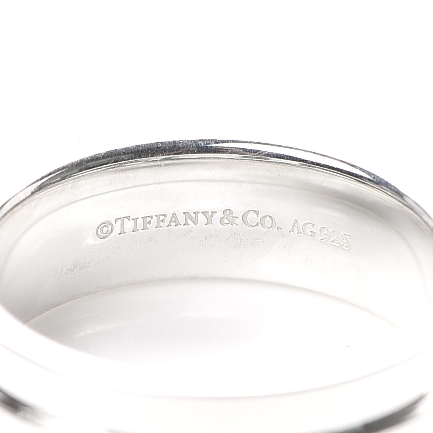 Sterling Silver Tiffany T Wide Band Ring 52 6