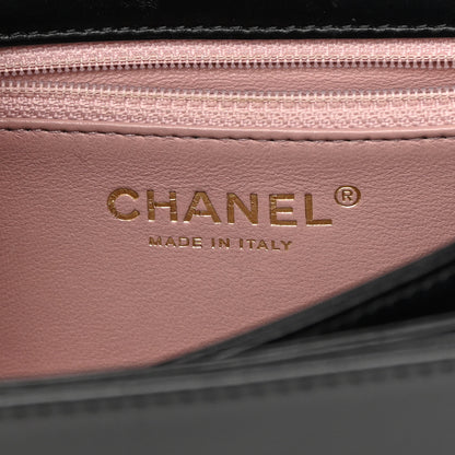 Chanel Iridescent Calfskin Quilted Small Straight Lined Flap Black 6 of 15