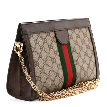 Gucci GG Supreme Monogram Web Small Ophidia Chain Shoulder Bag Brown 3 of 15