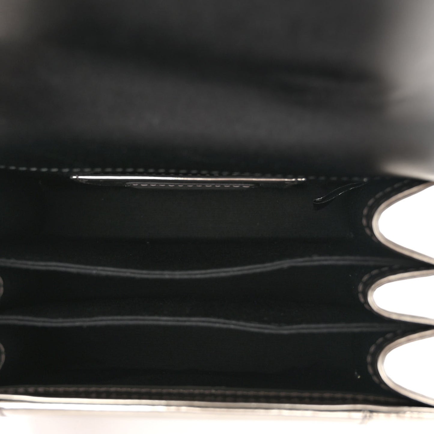 Metallic Calfskin Serpenti Forever Top Handle Silver