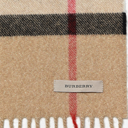 Burberry Metallic Cashmere Giant Check Fringe Scarf Archive Beige 5 of 5