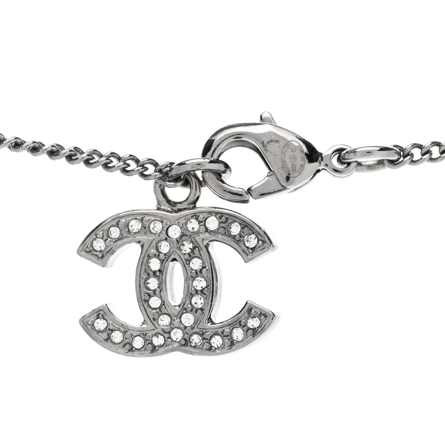 Chanel Crystal Resin CC Star Drop Necklace Silver Blue 5 of 6