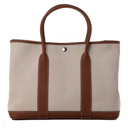Hermes Twill H Negonda Garden Party 36 MM Tote Ecru Desert Gold 1 of 4