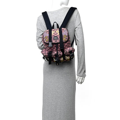 Gucci Monogram Multicolor Floral Embroidered Large Retro Interlocking G Three Pocket Backpack Pink Blue Multicolor 2 of 10
