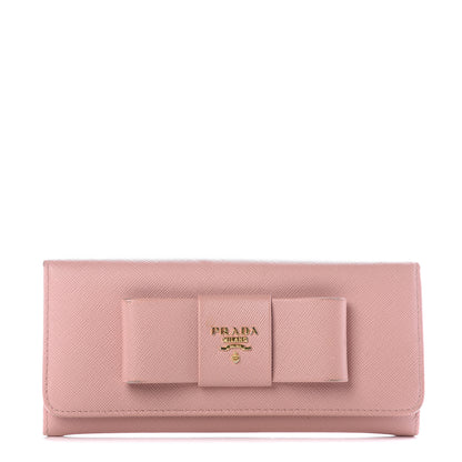 Prada Saffiano Bow Continental Wallet Orchidea 1 of 10