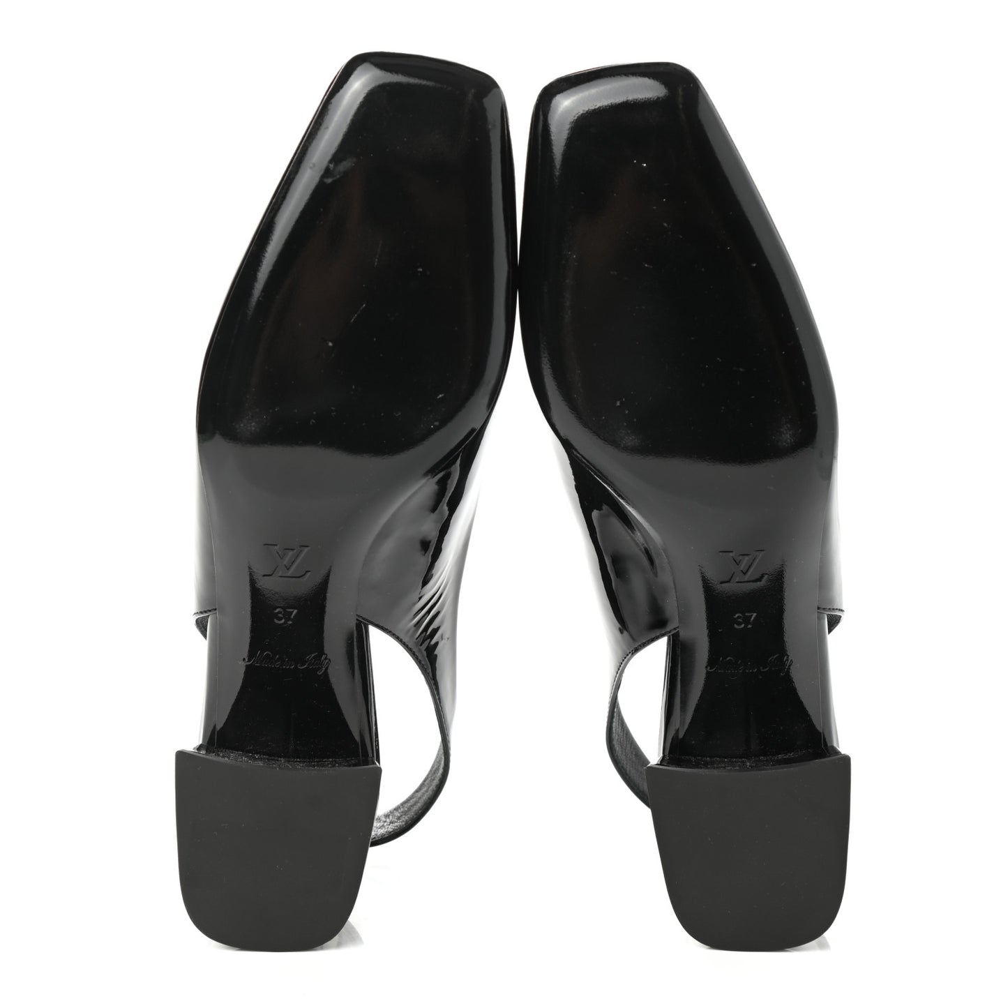 Patent Calfskin Madeleine Slingback Pumps 37 Black