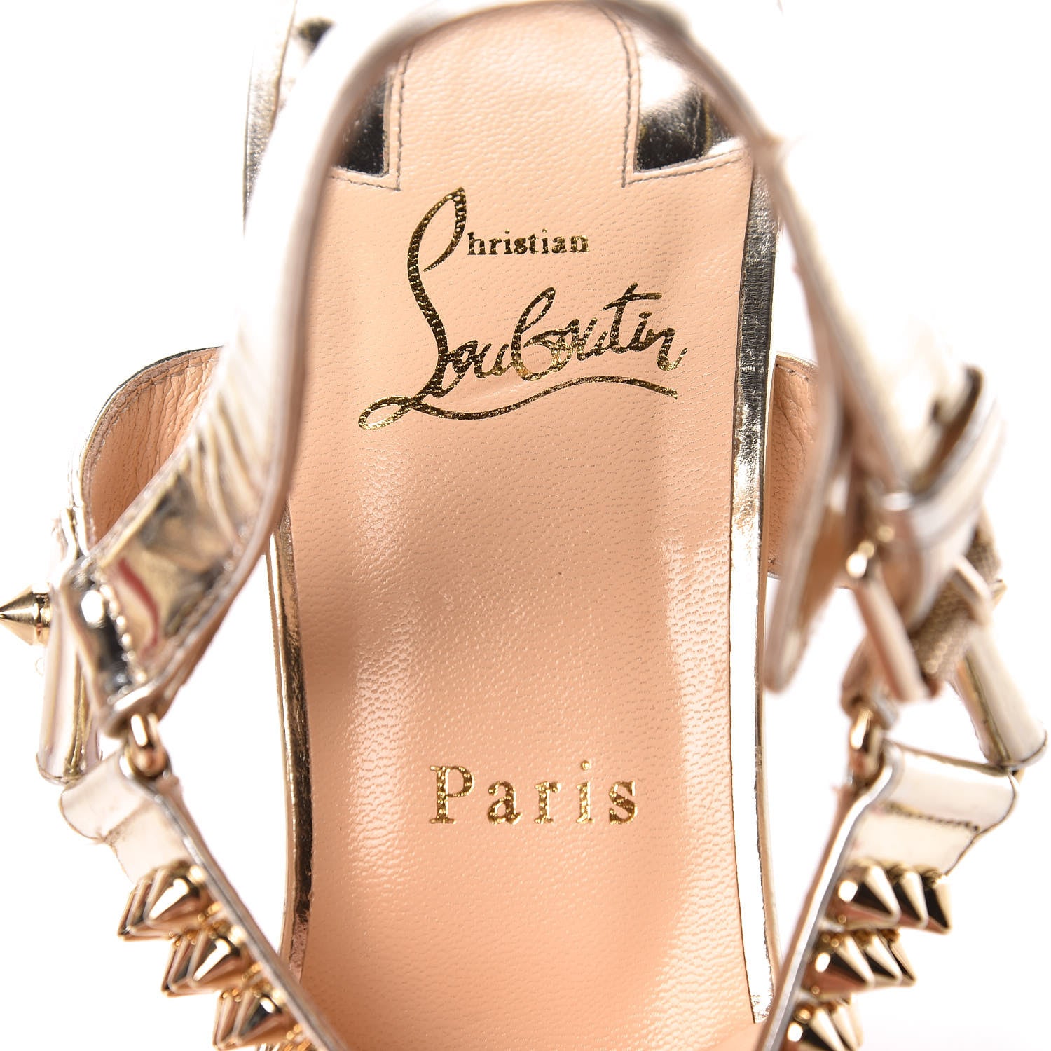 Christian Louboutin Specchio Bikee Bike 100 Sandals 41 Light Gold 7 of 13