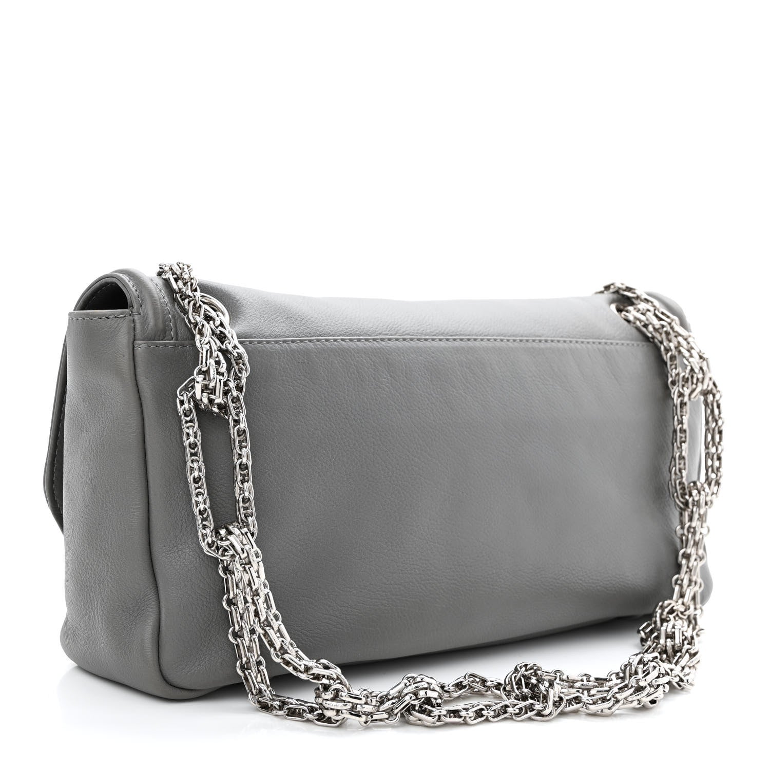 Chanel Grained Calfskin Mademoiselle Lock Bijoux Chain Flap Grey 3 of 10