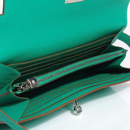 Hermes Chevre Mysore Kelly Longue Wallet Menthe 5 of 14