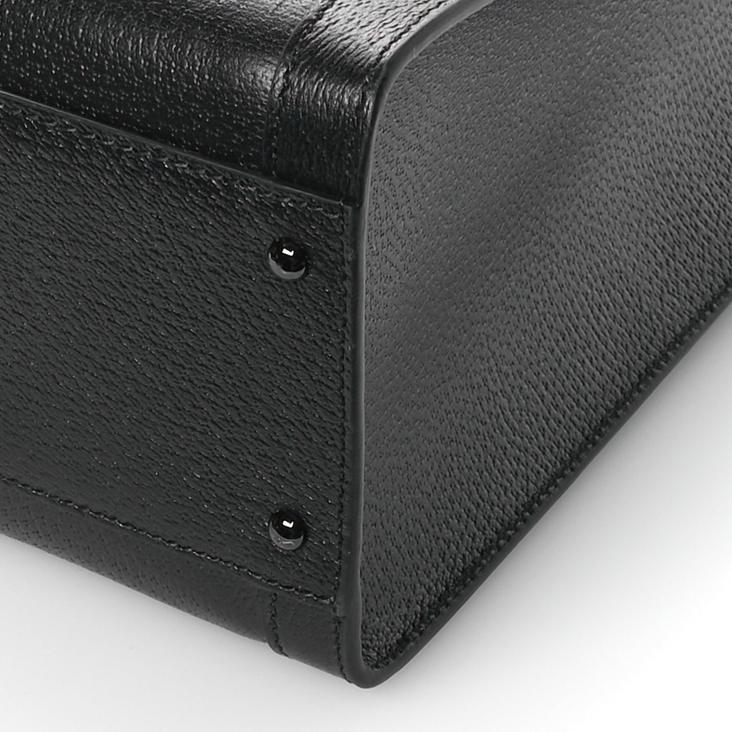 Textured Dollar Calfskin Web Monochrome Large Diana Tote Bag Black