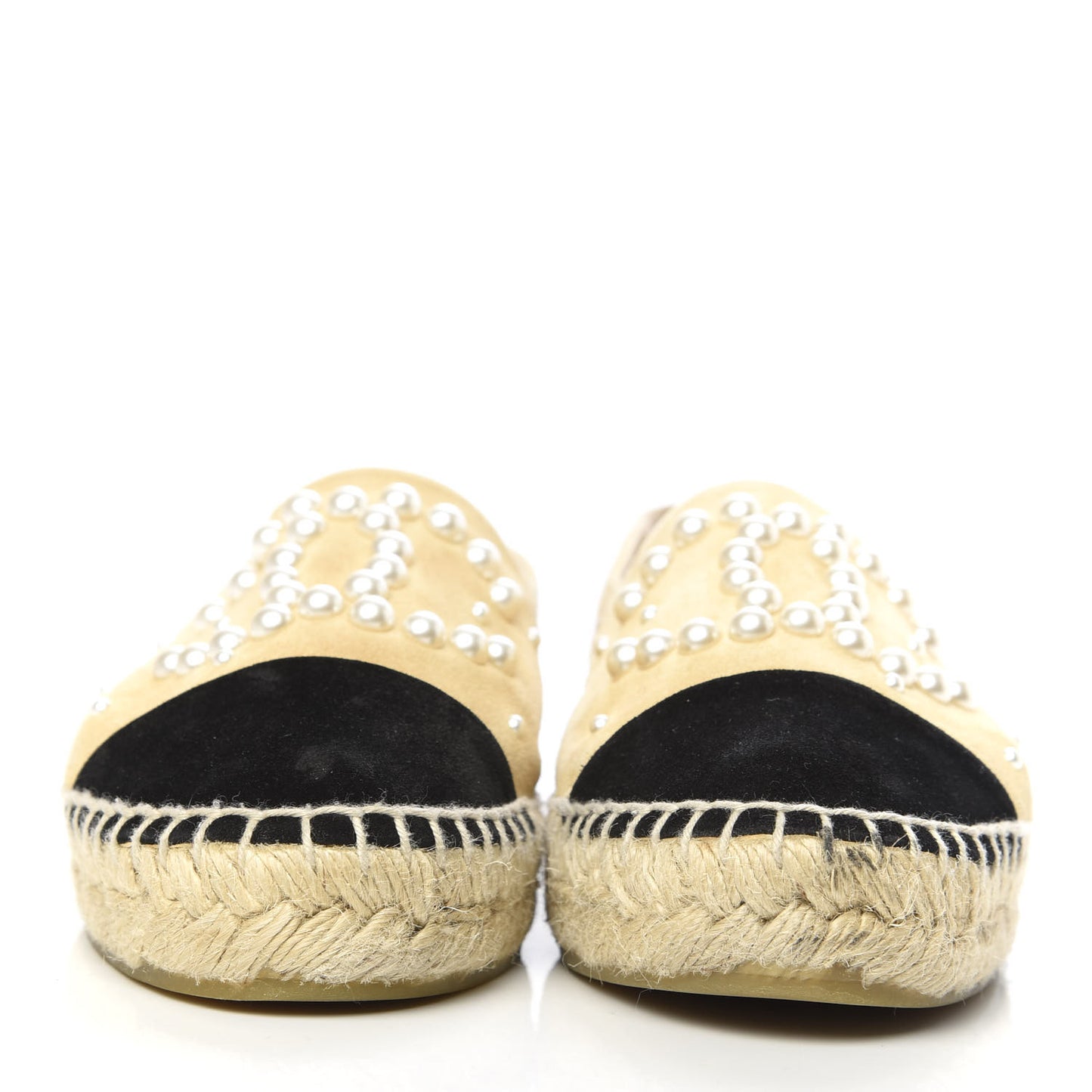 Suede Pearl CC Espadrilles 35 Beige Black