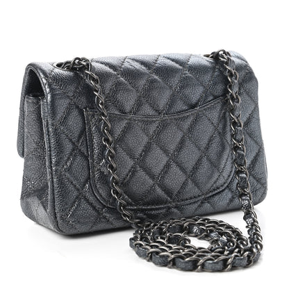 Chanel Pearly Caviar Quilted Mini Rectangular Flap Grey 3 of 10