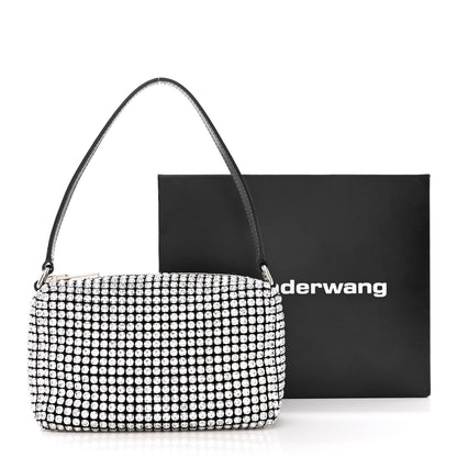 Alexander Wang Mesh Crystal Rhinestone Mini Heiress Pouch Black Silver 11 of 11